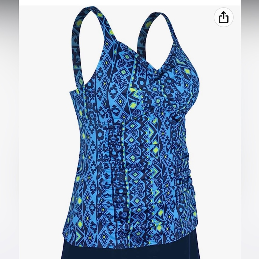 JINXUEER Women’s  Tankini top Ruched Modest